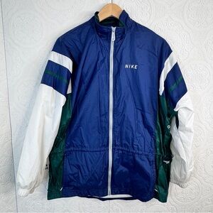 Vintage Y2K Nike Womens Blue White Tag Lined Windbreaker Jacket Medium Running